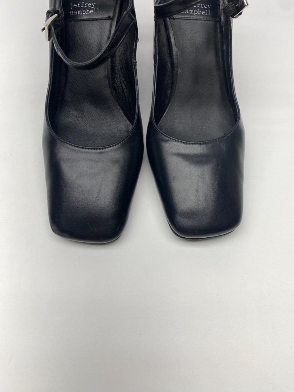 Jeffrey Campbell Womens Dancer-EMB Black Leather Heel Mary Jane Sz 9.5 - Picture 4 of 8